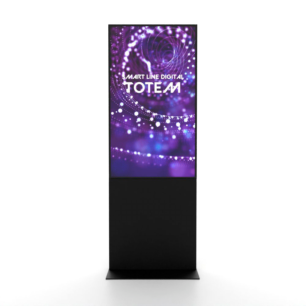 Smart Line digital info stele - 55 inch - Samsung QM55C inch signage display - 500cd/m² - UHD - with touch - black - Kiosk
