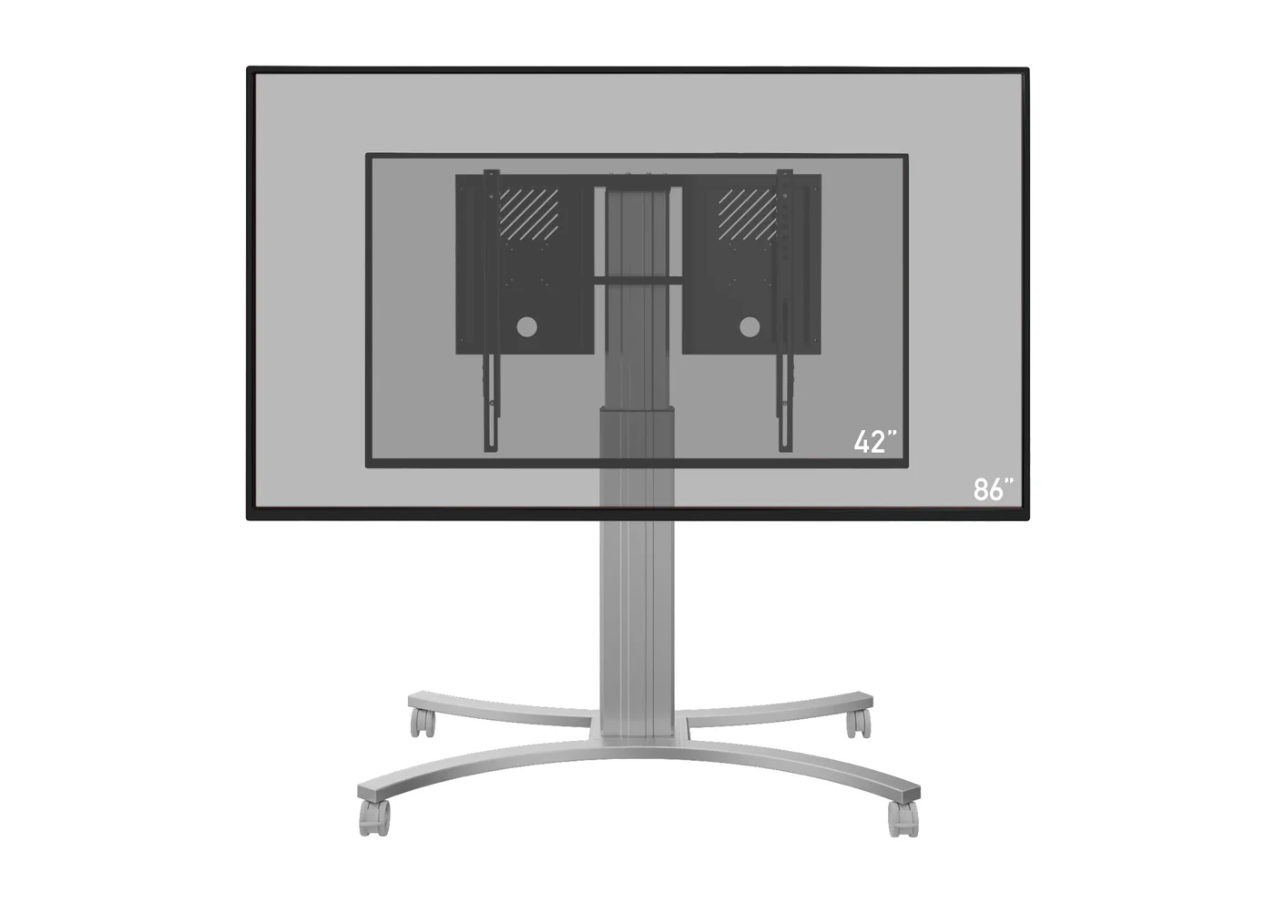 celexon Expert Adjust-4286MS - 50 cm - motorisierter Rollwagen - 42-86 Zoll - VESA 800x600mm - bis 136 kg - Silber