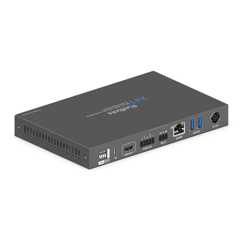 PureTools PT-PSW-21HC-KVM USB-C / HDMI 2x1 Switch mit 100 Watt PD