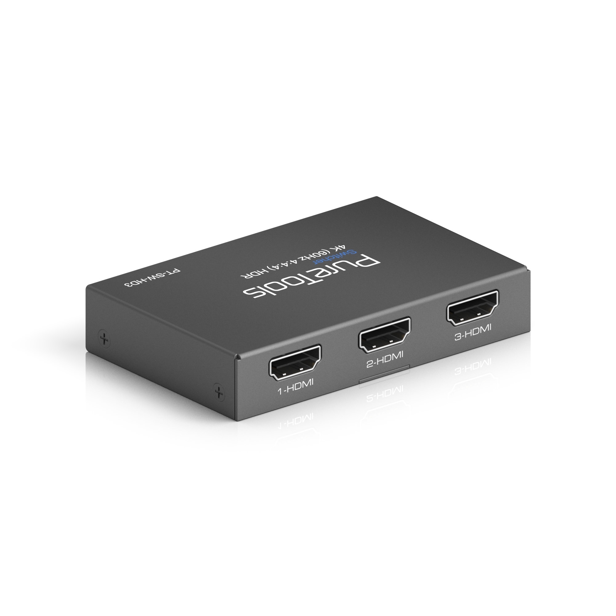 PureTools PT-SW-HD3 - 3x1 Switch - 18Gbps - 4K (60Hz 4:4:4), 3xHDMI auf 1 x HDMI, HDR, EDID