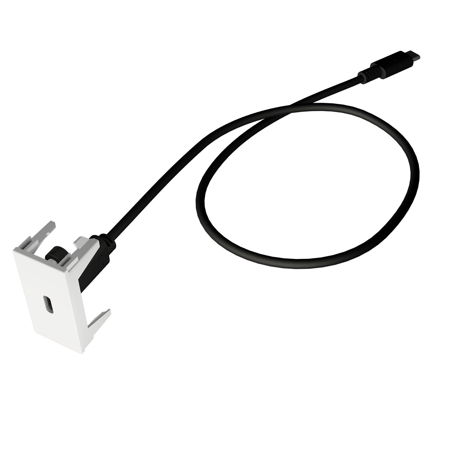 Kindermann Konnect flex 45 click Anschlussblende USB C 3.1 (f/f) - Halblbende - Weiß