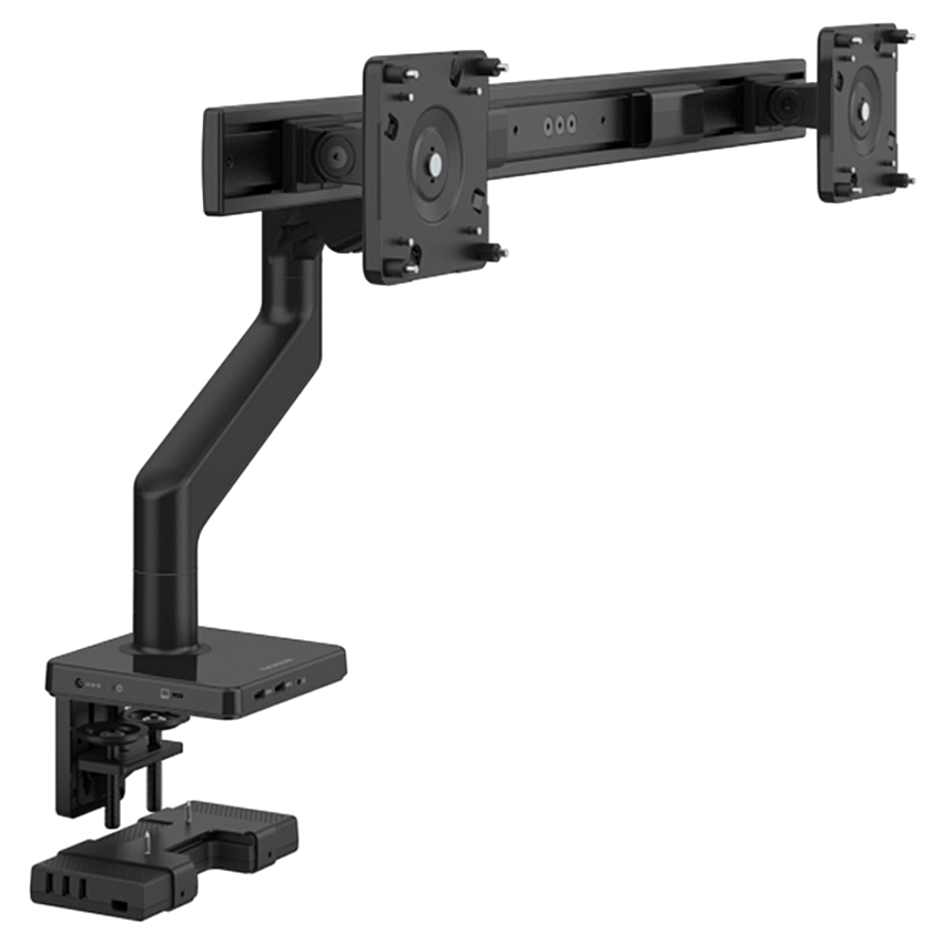 Humanscale M81M2-CBB2BEU - M8.1 monitor arm mounting kit - with M/Connect 2 docking station - for 2 displays - black