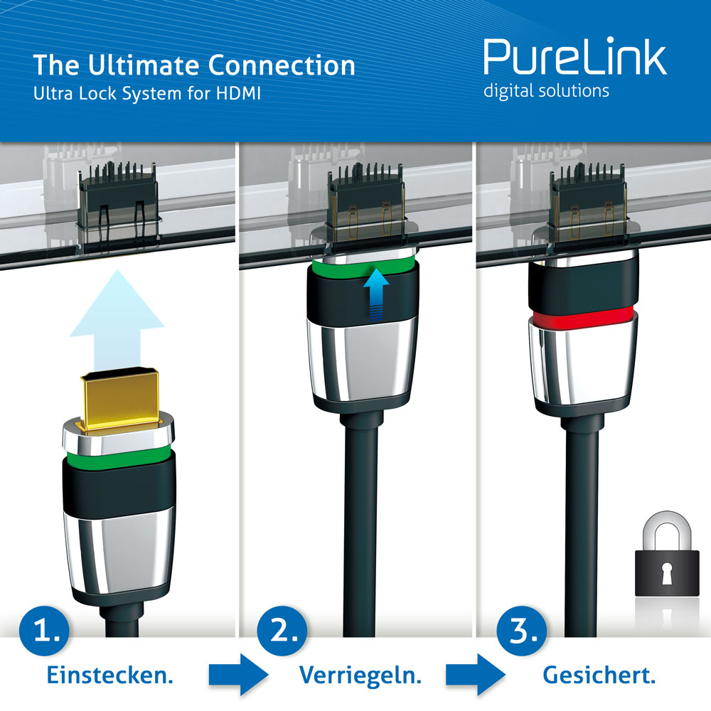 PureLink ULS1000-050 - Ultra-Lock-System - Aktives HDMI - Kabel 5,0 Meter