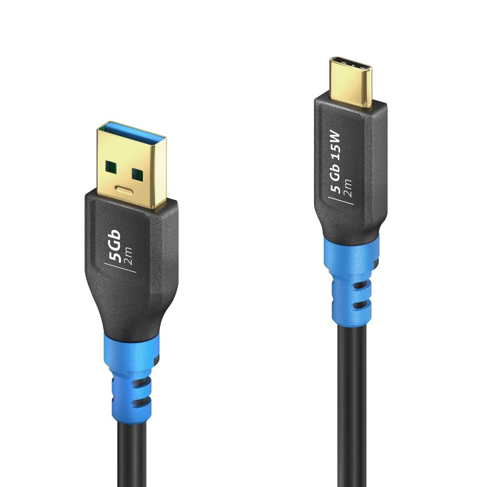 PureLink FI-U320-020 - USB 3.2 Gen1 USB-C / USB-A Kabel - 2,0m Kabellänge - Schwarz