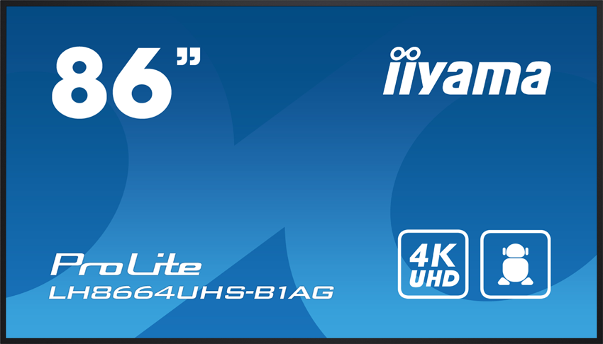iiyama ProLite LH8664UHS-B1AG - 86 inch - 500 cd/m² - 4K - Ultra-HD - 3840x2160 pixels - 24/7 - Android - Display 