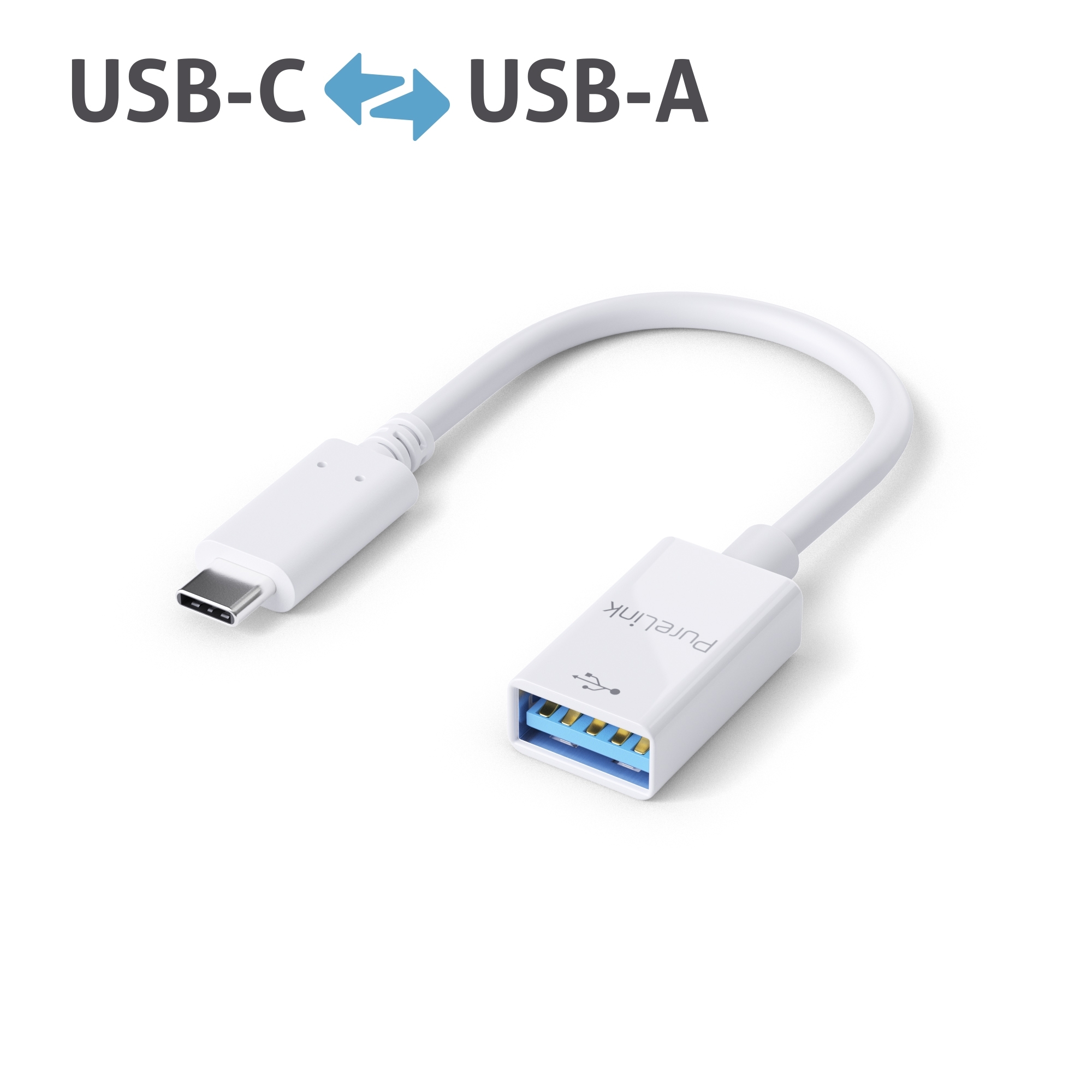PureLink IS230 USB-C auf USB-A Adapter - USB 3.1 Gen 1 - iSerie 0,10m