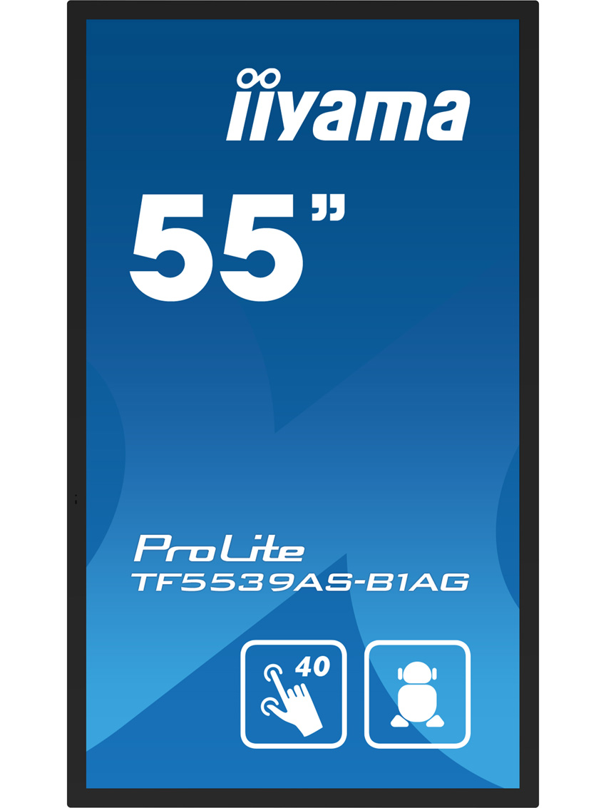 iiyama ProLite TF5539AS-B1AG - 55 inch - 435 cd/m² - 4K - Ultra-HD - 3840 x 2160 pixels - Open Frame - 40 dot - Multi Touch Display 