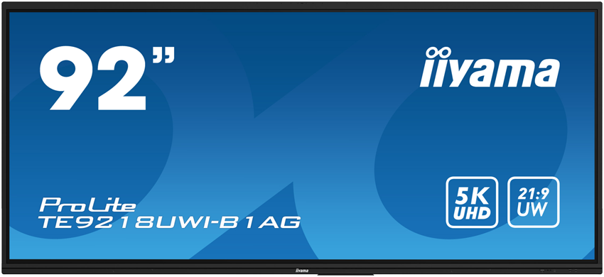 iiyama ProLite TE9218UWI-B1AG - 92 Zoll - 500 cd/m² - Ultrawide - 5120x2160 Pixel - 50 Punkt - Android -  Multi Touch Display - Schwarz