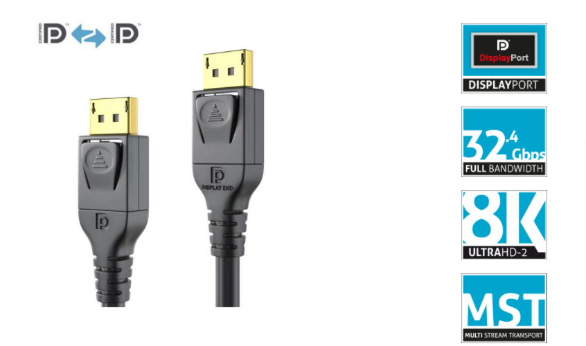PureLink PI5010-125 - Zertifiziertes 8K DisplayPort Kabel - PureInstall - 12,5 Meter - Schwarz