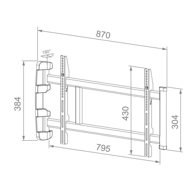 Hagor BL Swingmount L - schwenkbare Wandhalterung - 32- 55 Zoll - VESA 600x400 - bis 40kg - Schwarz
