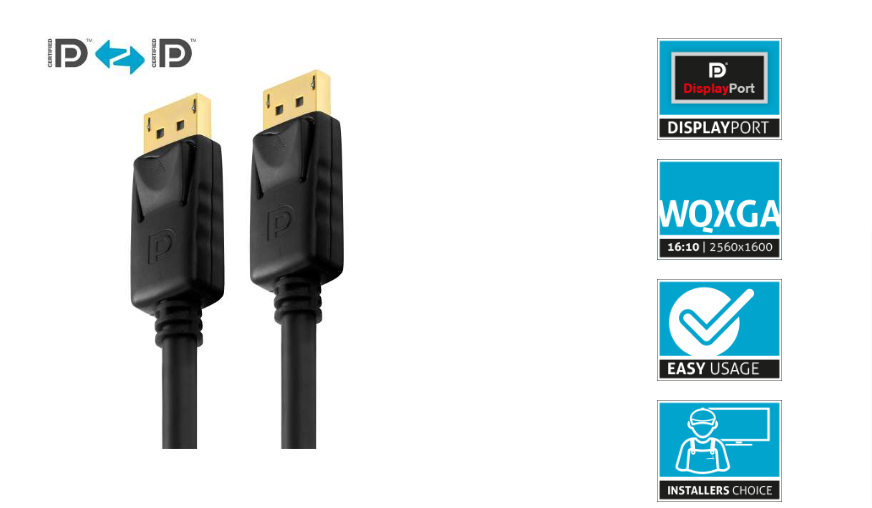 PureLink PI5000-125 - Zertifiziertes 2K DisplayPort Kabel - PureInstall - 12,5m - Schwarz