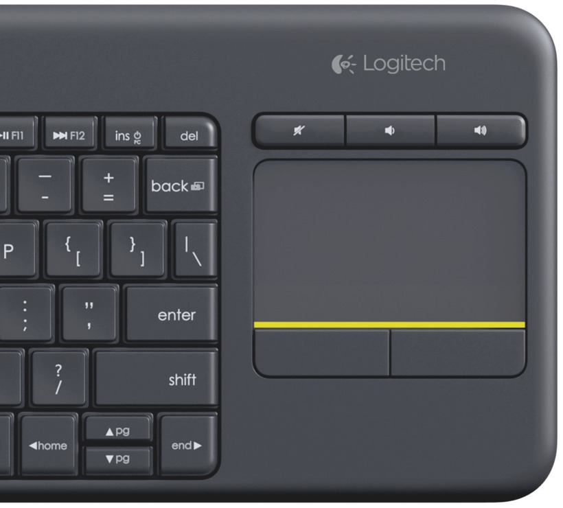 Logitech K400 Plus Wireless Tastatur und Touchpad - QWERTZ - Schwarz