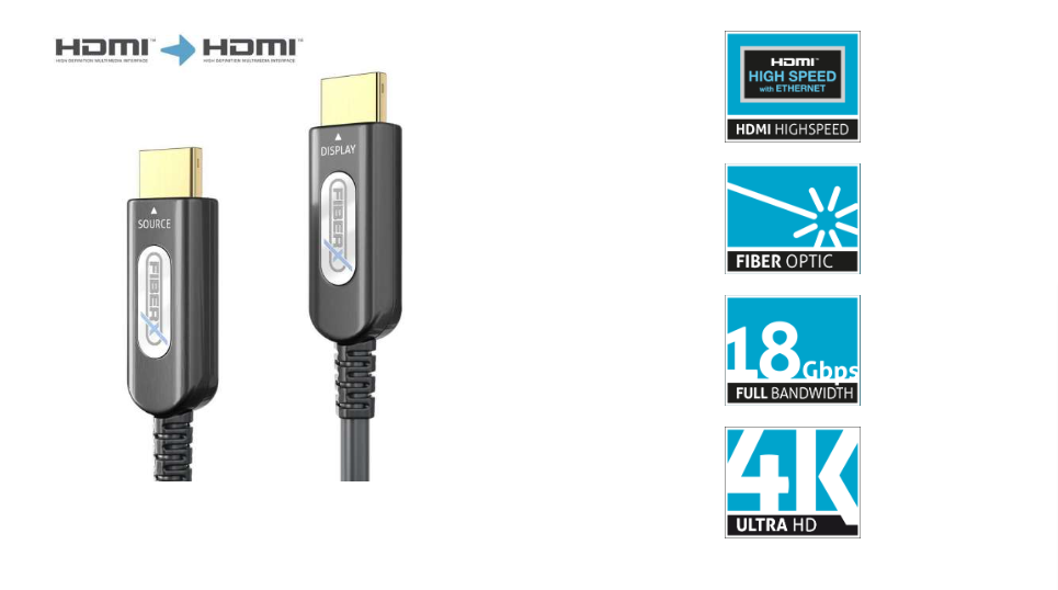 FiberX FX-I360-030 - HDMI 2.0 - 4K - Gepanzertes Glasfaserkabel mit Kabeltrommel - 30m