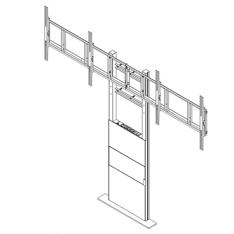 Hagor Pro-Tower Wall Dual - Floor-wall mounting system - 2x 55-65 inch - Side-by-Side 55kg - VESA 600x400mm - Black