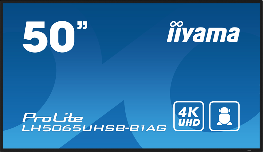 iiyama ProLite LH5065UHSB-B1AG - 50 inch - 800 cd/m² - 4K - Ultra-HD - 3840x2160 pixels - 24/7 - Android Display