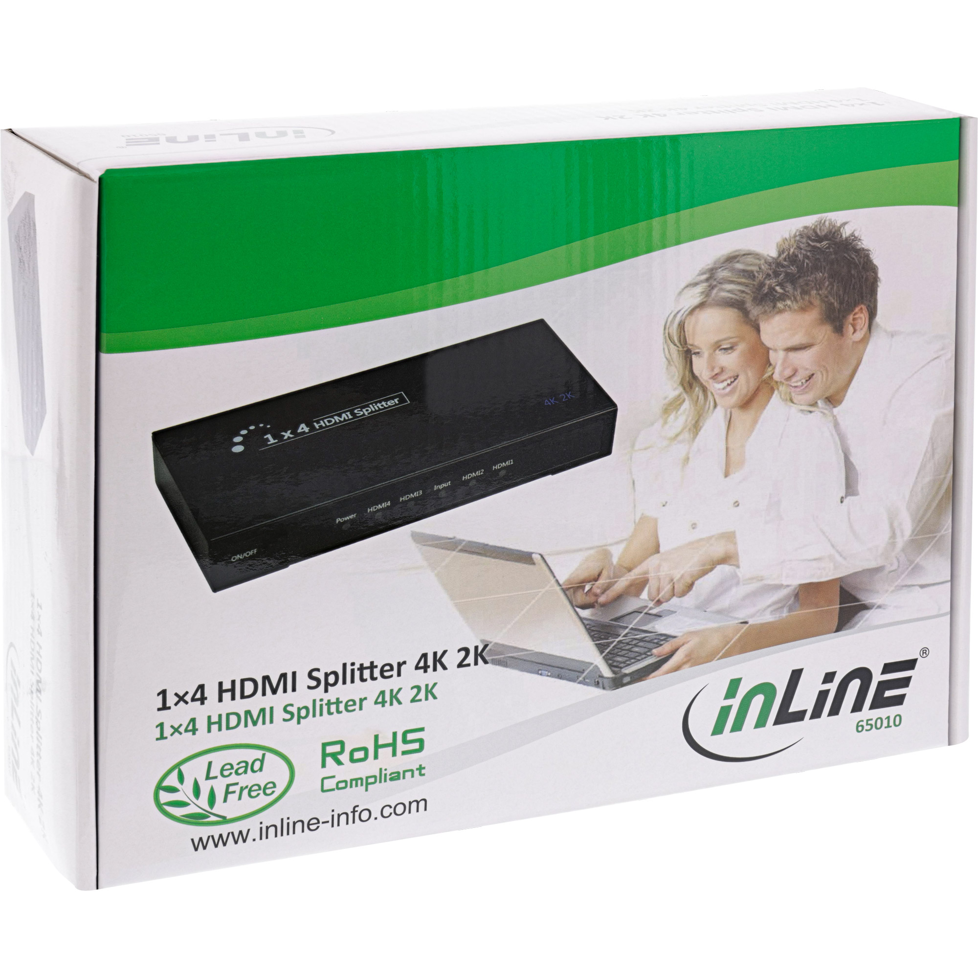 InLine HDMI Splitter 65010 - Video-/Audio - 1 x 4 HDMI - 4K2K kompatibel
