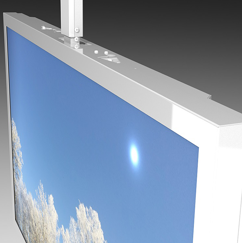 HI-ND Deckenhalterung - mit CC6500-0201-01 Gehäuse - 65 Zoll - Landscape + CM6500-0101-01P Halterung 65-110 cm - Weiß