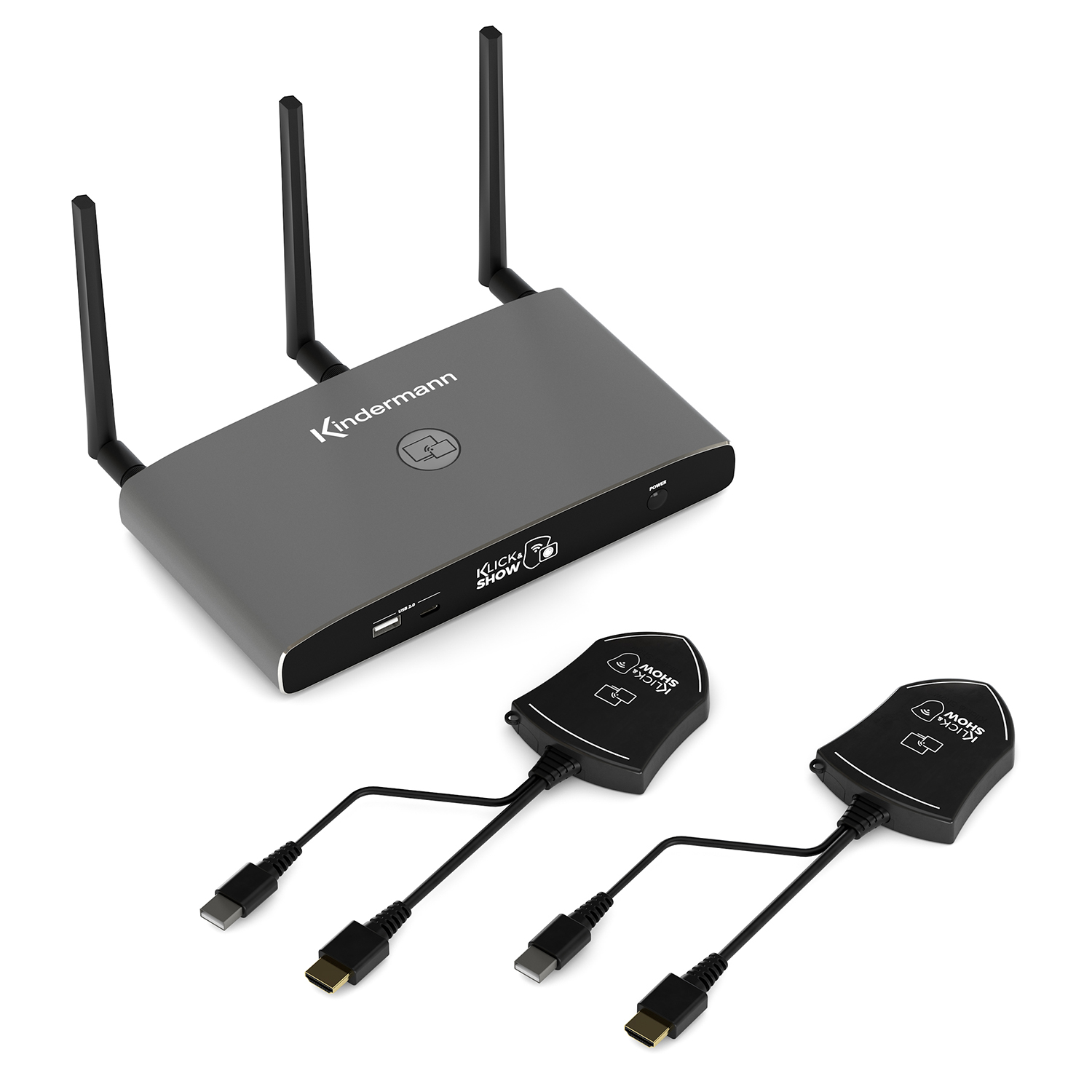 Kindermann KLICK+SHARE K-FX HDMI Kit für drahtlose Videokonferenzen mit allen gänigen UC-Anbietern