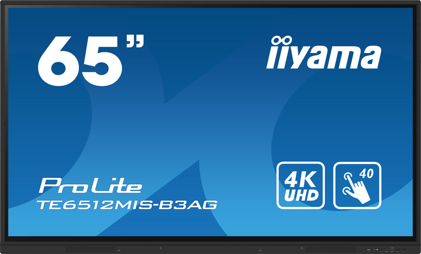 iiyama ProLite TE6512MIS-B3AG - 65 Zoll - 400 cd/m² - 4K - Ultra-HD - 3840x2160 Pixel - 40 Punkt - Touch Display - Schwarz