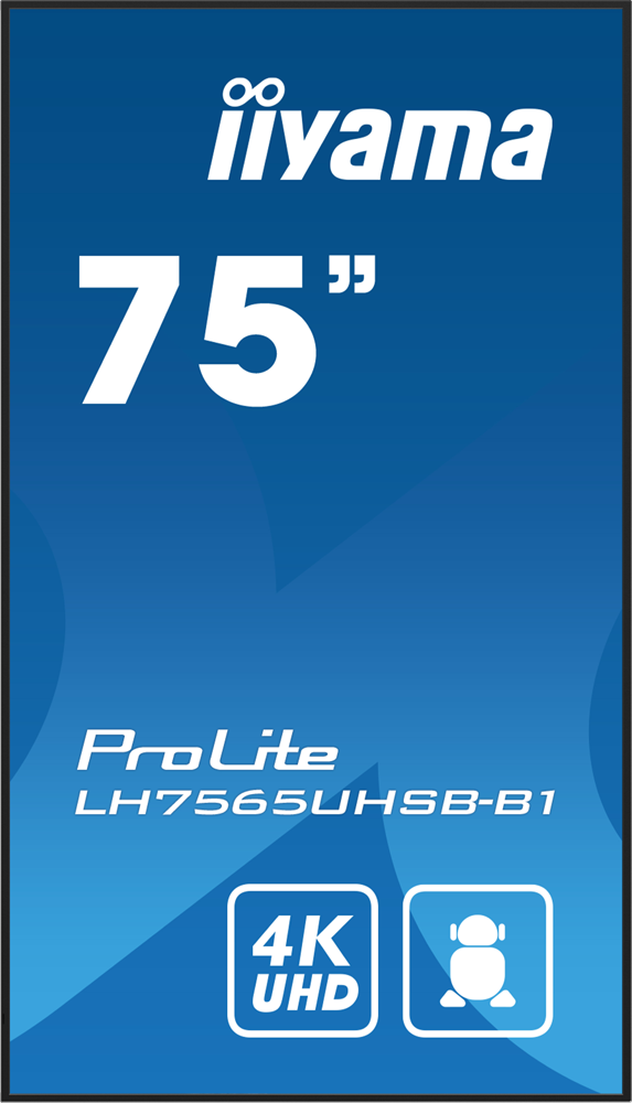 iiyama ProLite LH7565UHSB-B1 - 75 inch - 800 cd/m² - 4K - Ultra-HD - 3840x2160 pixels - 24/7 - Android - Display