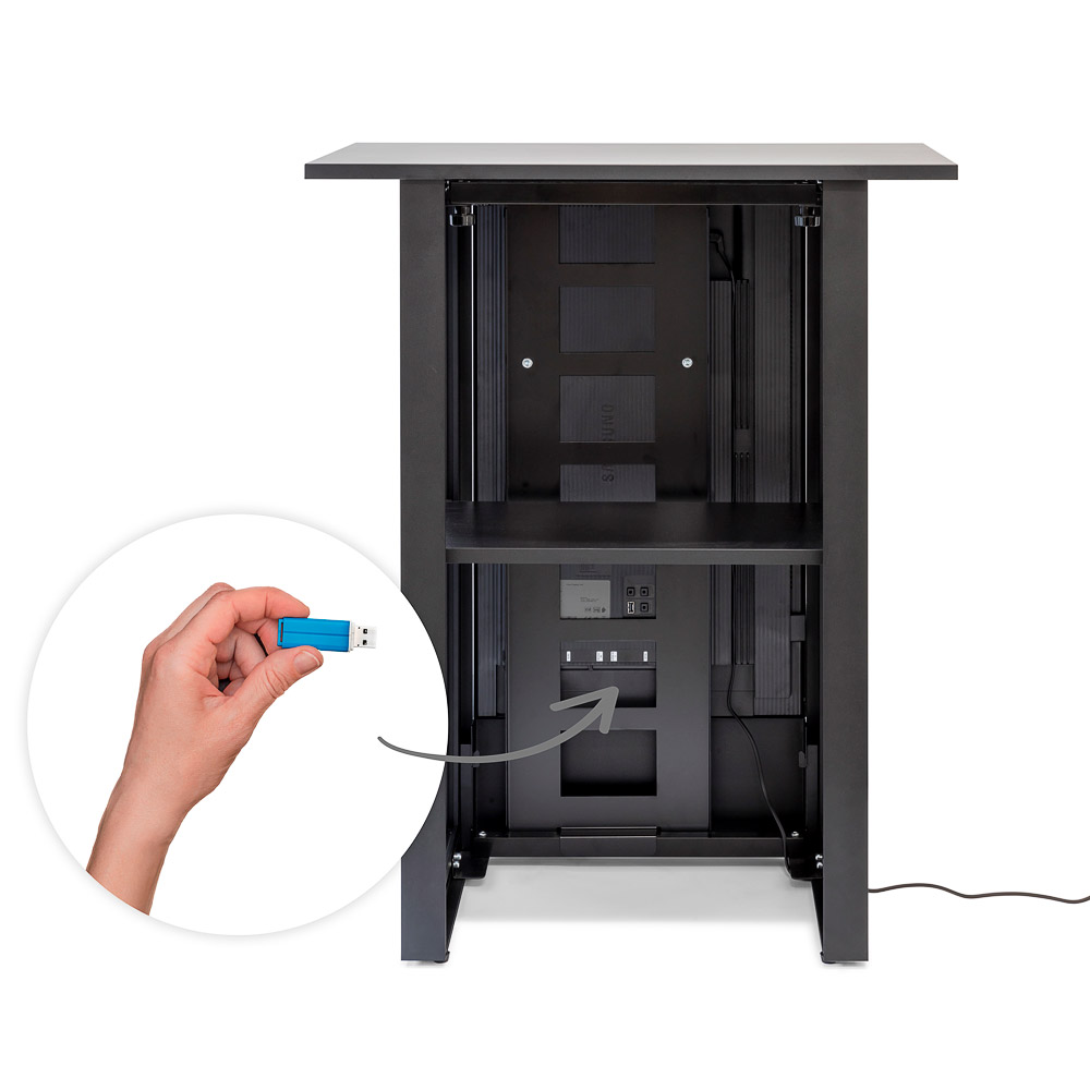 Digitaler Counter Futuro DICOUNTER32ESF Werbetheke - 32 Zoll - mit Samsung QM32C - Portrait - Schwarz Digitaler Counter Futuro DICOUNTER32ESF Werbetheke - 32 Zoll - mit Samsung QM32C - Portrait - Schwarz