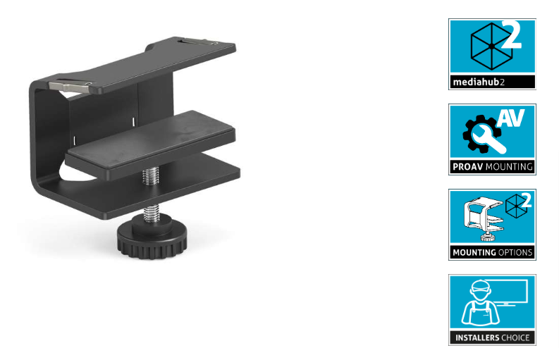 PureLink M2-MNT-1000 Schreibtischklemme für mediahub2 - Schwarz