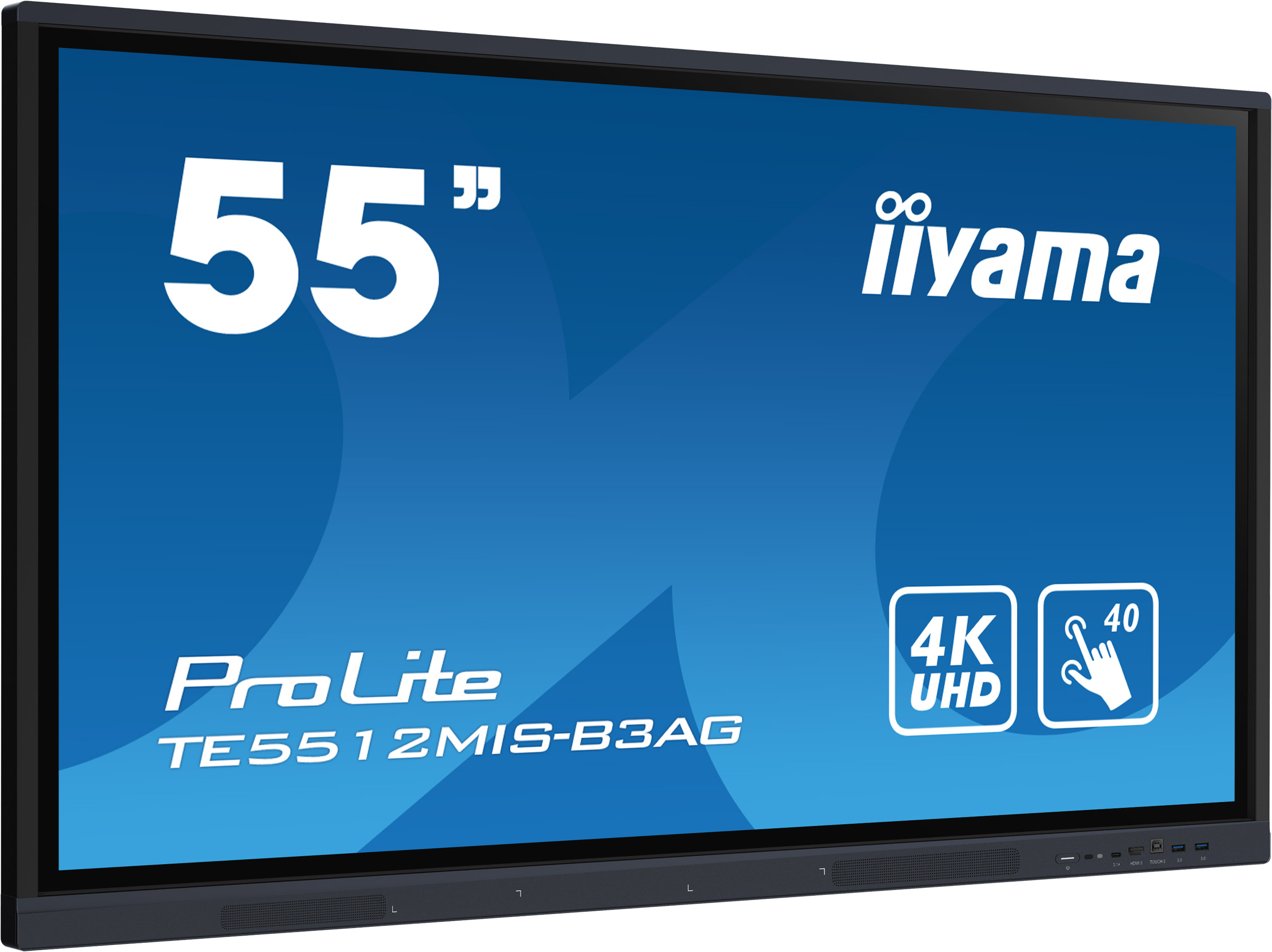 iiyama ProLite TE5512MIS-B3AG - 55 inch - 400 cd/m² - Ultra-HD - 3840x2160 pixels - 40 dot - Touch Display - Black