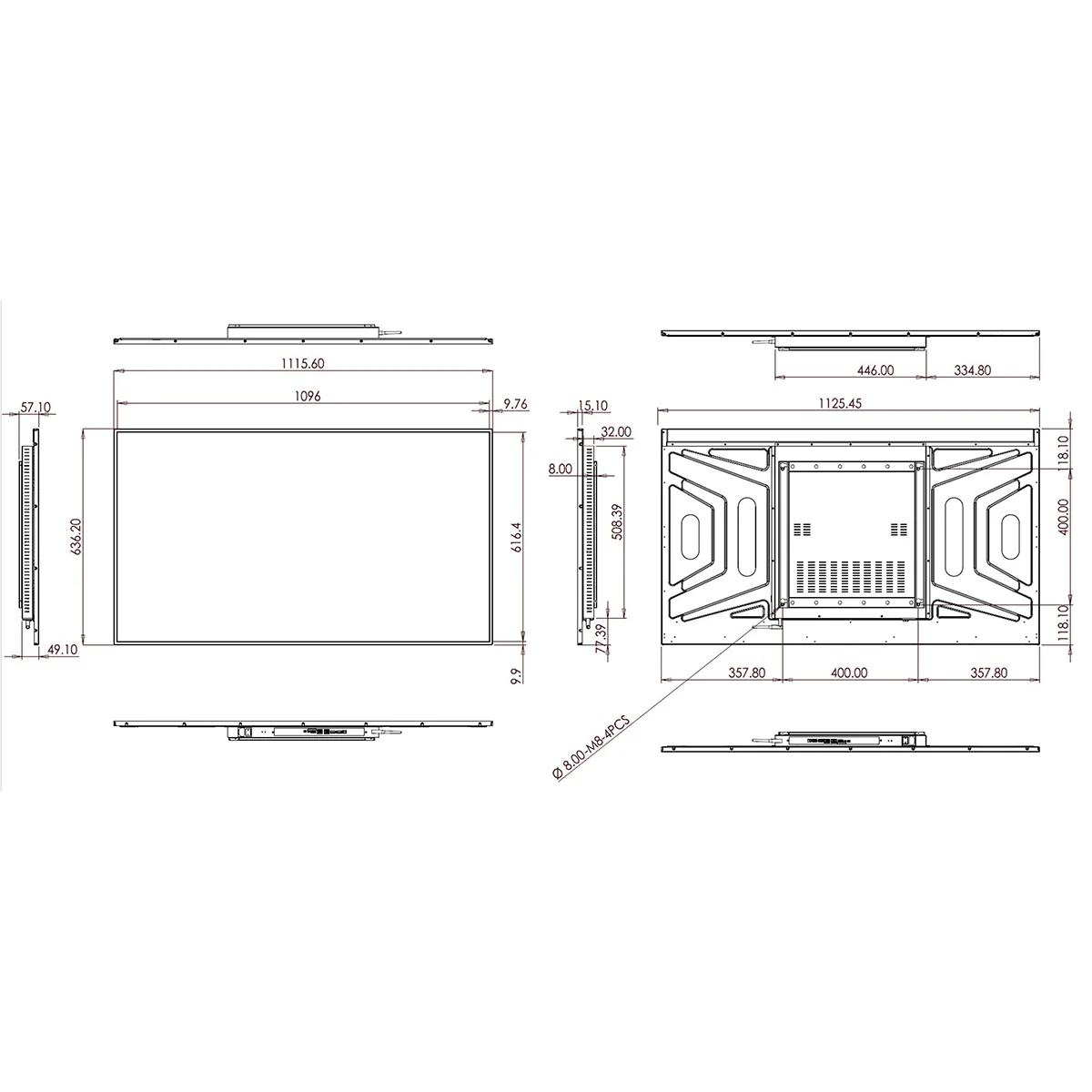 SWEDX SDS50K8-01 - 50 inch - 350 cd/m² - 4K - Ultra-HD - 3840x2160 pixels - Display