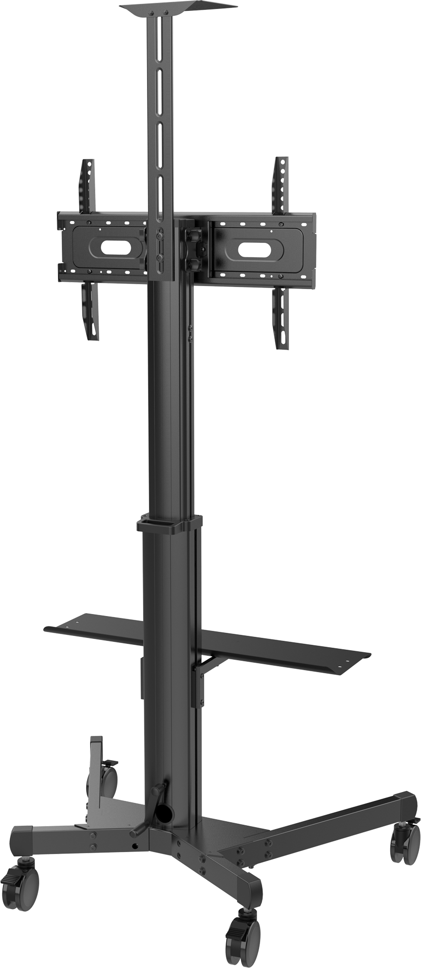 Vision VFM-F22 - höhenverstellbarer Alu-Rollwagen - Displayaufnahme drehbar - 31-80 Zoll - VESA 600x400mm - bis 60kg - Schwarz