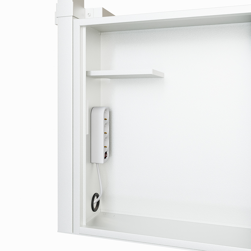 Hagor HP Twin Lift FW-DW - electric height adjustable lift system for floor-wall mounting - for two displays 'side-by-side' - 2x 46-65 inch - VESA 600x400mm - up to 60kg per display - White
