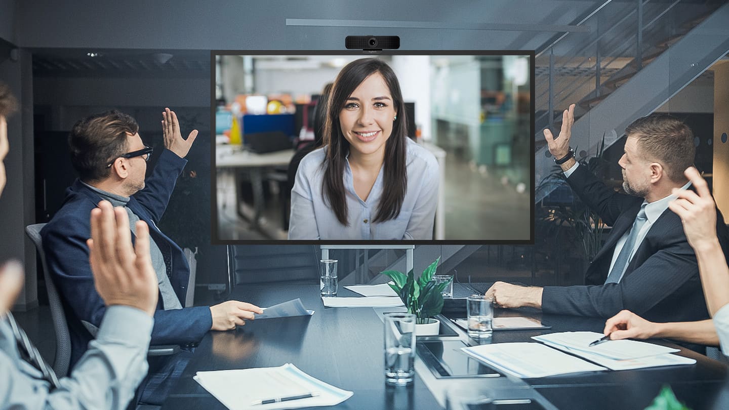 Mit dem Samsung QB75B sind jetzt auch Videokonferenzen ganz leicht möglich.
