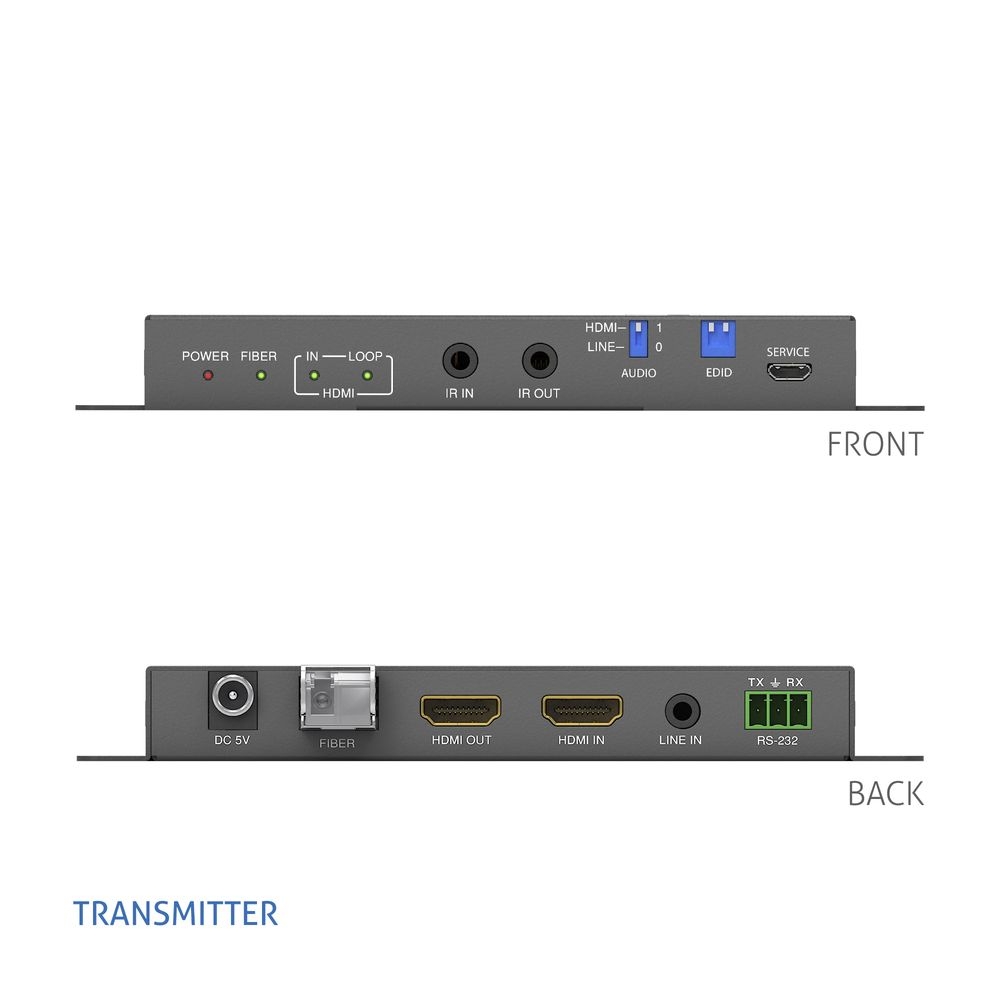 PureLink PureTools PT-HDOF-100 - Singlemode-Glasfaser HDMI-Extender Set - 4K 60Hz - HDCP 2.2 mit HDMI Loop out