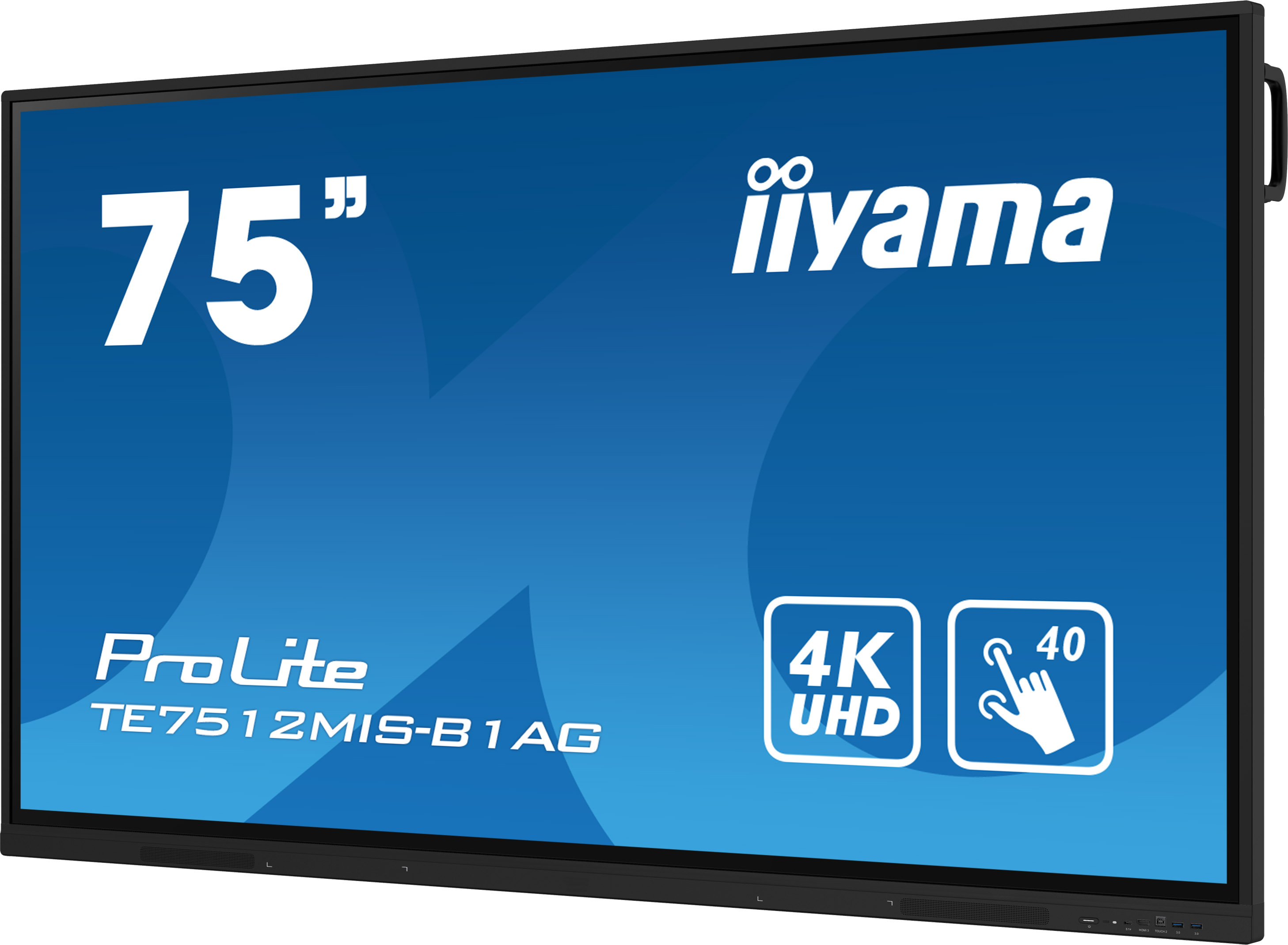 iiyama ProLite TE7512MIS-B1AG - 75 inch - 400 cd/m² - Ultra-HD - 3840x2160 pixel - 40 point - Touch Display - Black
