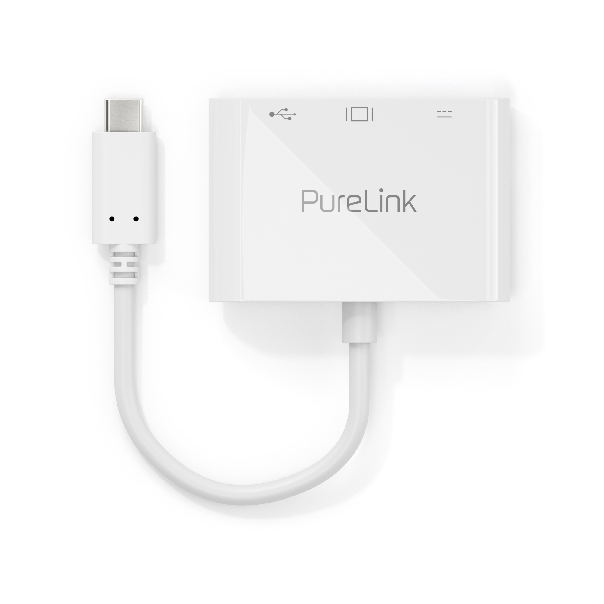 PureLink IS270 - Premium 4K USB-C auf HDMI, USB-C, USB-A-Adapter - 0,1m - Weiss