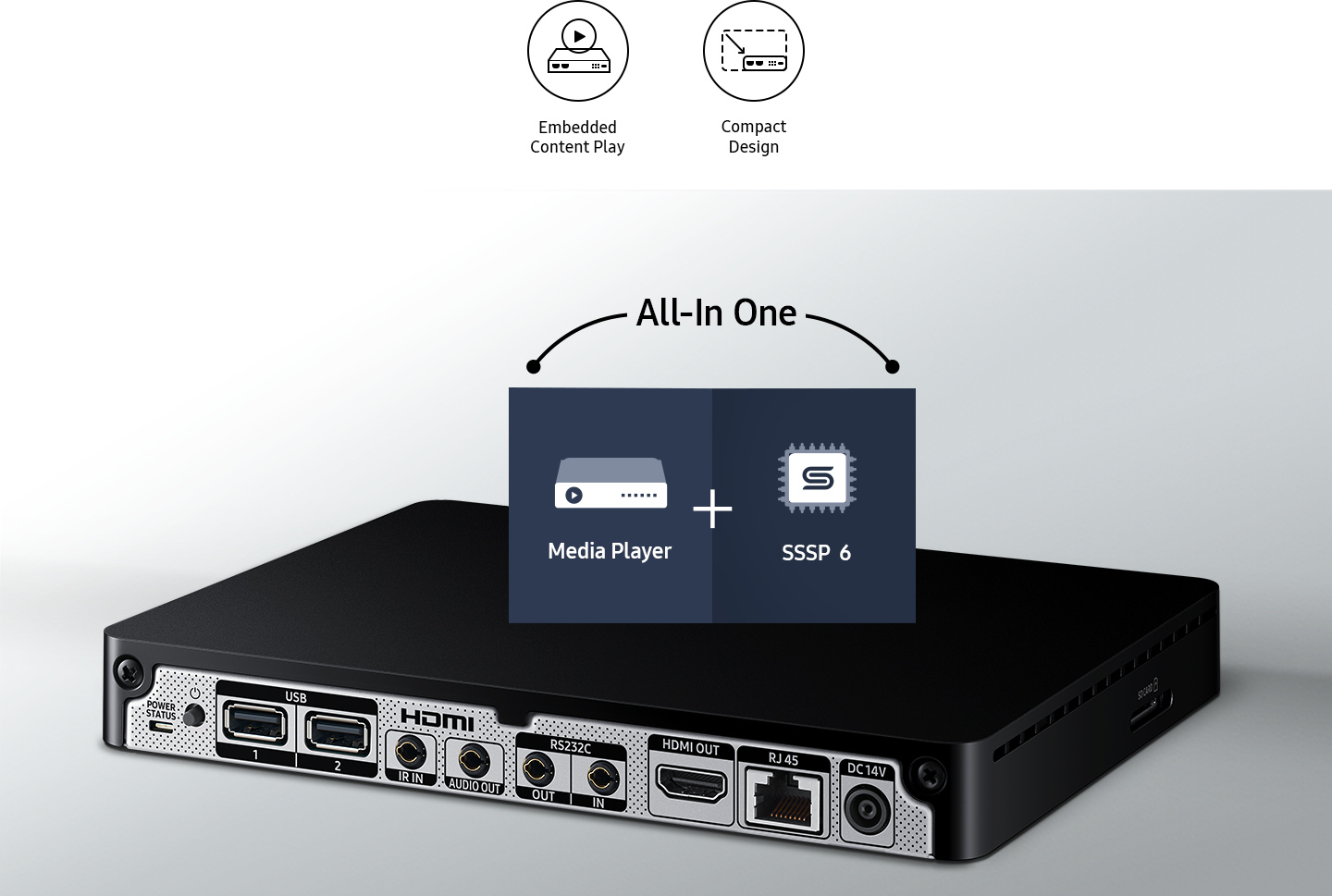 Mit der Signage Player Box des VH55R-R erhalten Sie die ideale Software-Lösung.