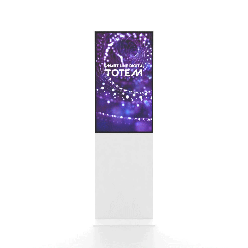 Smart Line digital info stele - 43 inch - Samsung QM43C inch signage display - 500cd/m² - UHD - with touch - white - kiosk