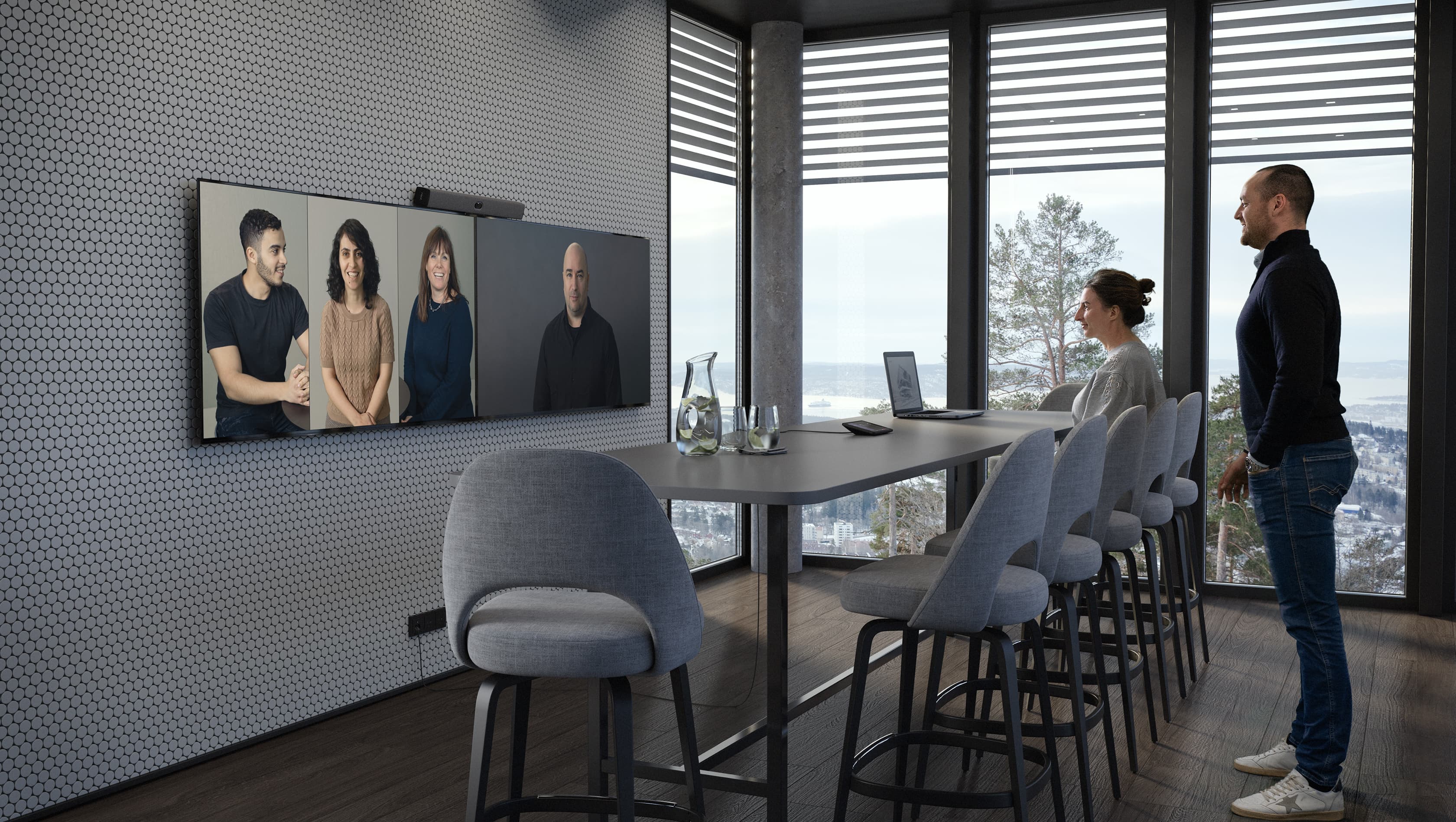 Neat Bar Generation 2 for Zoom and Microsoft Teams - All-in-One-Videokonferenzsoundbar mit Neat Pad Controller - kleine bis mittelgroße Räume