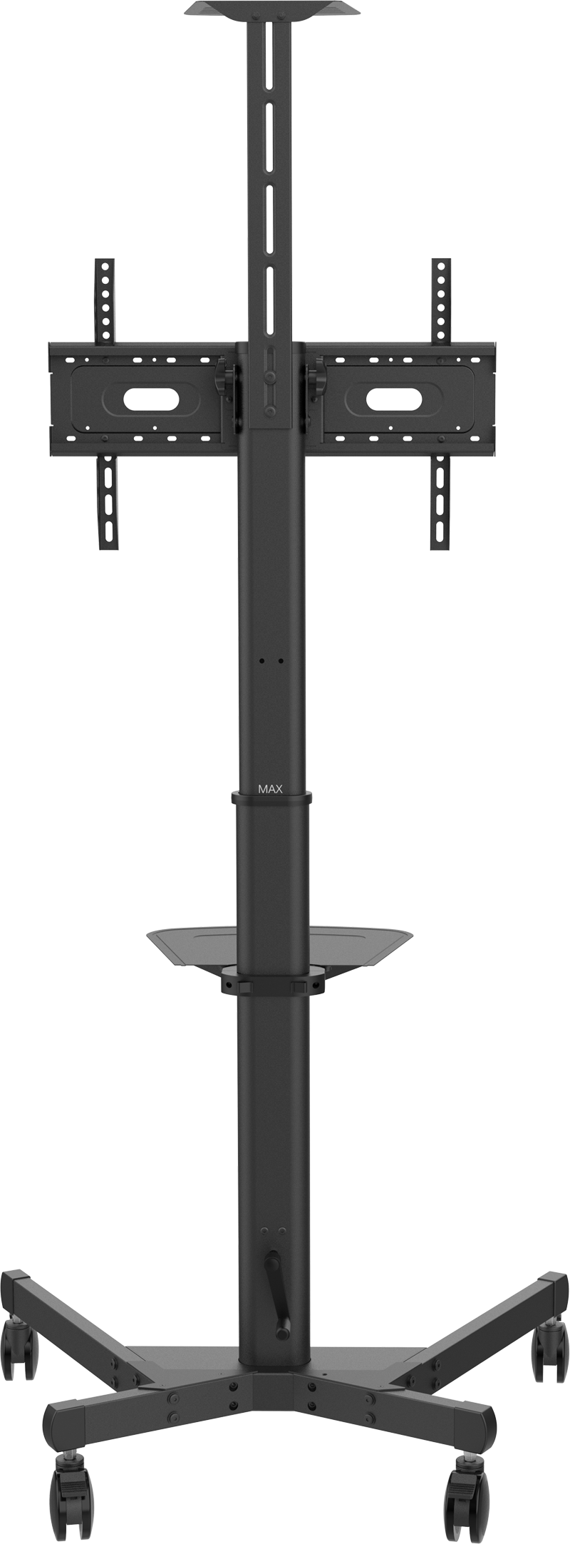 Vision VFM-F21 - höhenverstellbarer Rollwagen - Displayaufnahme drehbar - 31-80 Zoll - VESA 600x400mm - bis 50kg - Schwarz