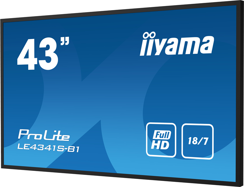 iiyama ProLite LE4341S-B1 - 43 inch - 350 cd/m² - Full-HD - 1920x1080 pixels - 18/7 - Display 