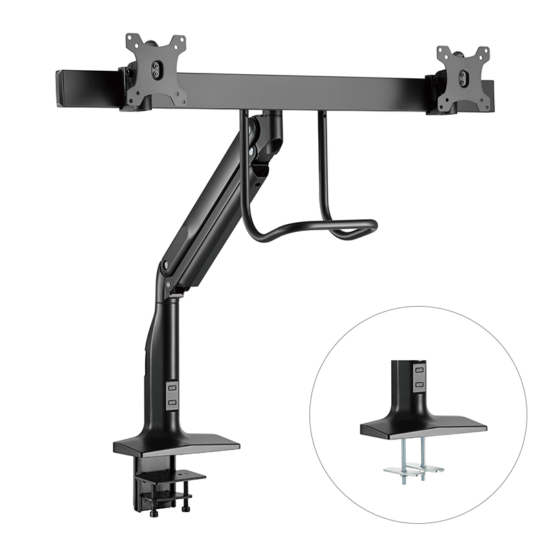 Hagor HA Gasliftarm Dual - fully movable table mount for 2 displays - 17-43 inch - VESA 100x100 mm - up to 10kg - black