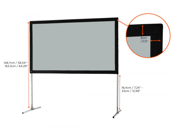celexon folding frame screen Mobil Expert - 16:9 - BM 203 x 114 - rear projection