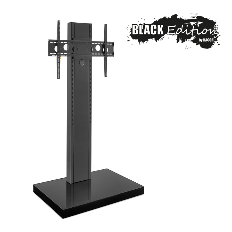 Hagor Info-Tower Single LB "Black Edition" - mobiles Standsystem - 46-84 Zoll - max.100 kg - VESA 800x600mm - Schwarz