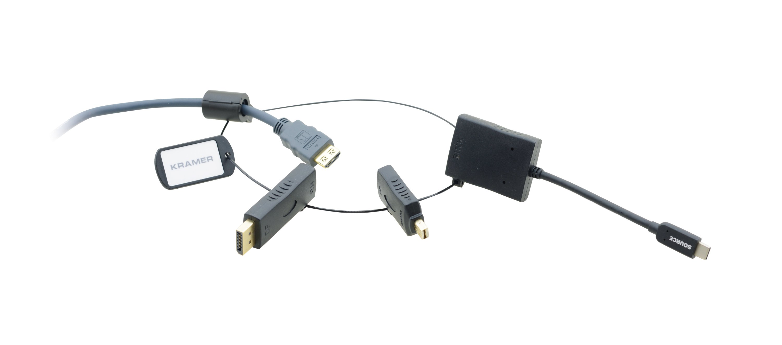 Kramer AD-Ring-6 - HDMI Adapter Ring - Mini DisplayPort Stecker auf HDMI Buchse Adapterkabel; DisplayPort Stecker auf HDMI Buchse Adapter; USB Typ–C Stecker auf HDMI Buchse Adapterkabel