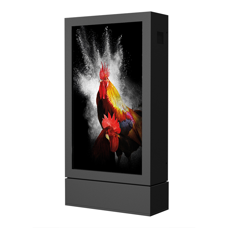 Hagor ScreenOut® Pro Back-to-Back - 75 inch - double-sided outdoor stele with heating and ventilation - portrait format - black