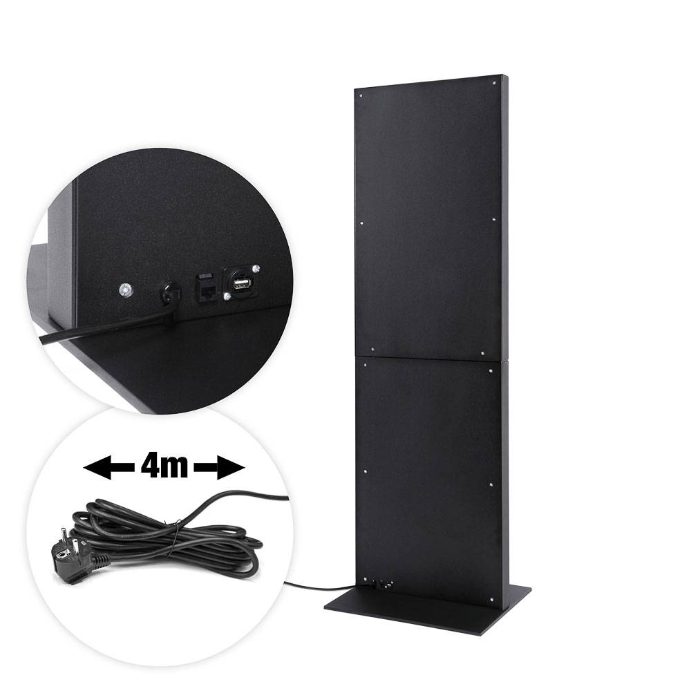 Smart Line digital info stele - 43 inch - Samsung QM43C inch signage display - 500cd/m² - UHD - with touch - black - kiosk