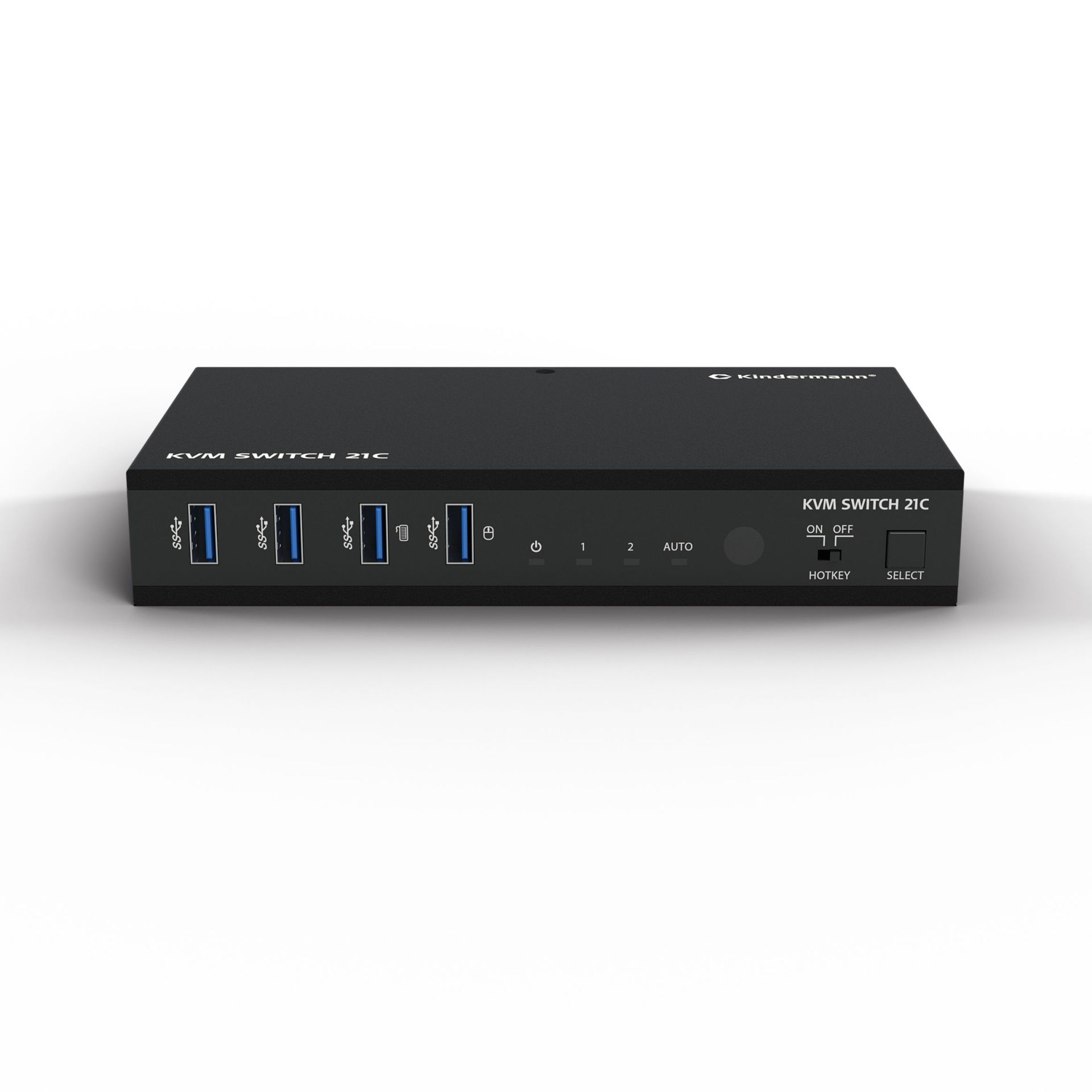 Kindermann 21C - 2x1 Switch mit KVM - 1x HDMI, 1x USB-C, USB 3.0 KVM auf 1x HDMI 5778000156