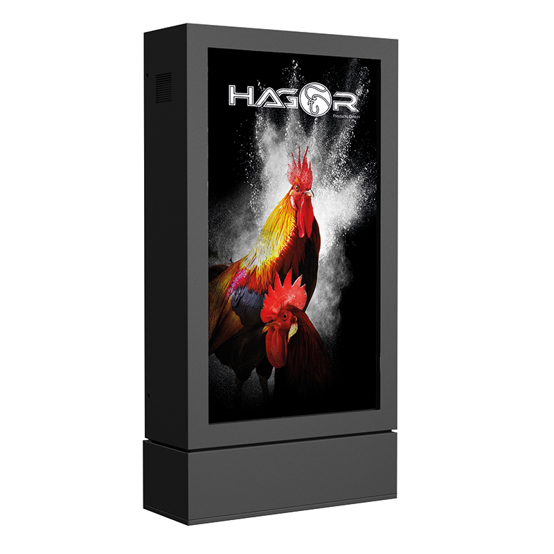 Hagor ScreenOut® Pro Back-to-Back - 75 Zoll - doppelseitige Outdoorstele mit Heizung und Lüftung - Hochformat - Schwarz 2507