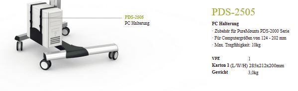 PureMounts PDS-2505 - CPU-Halterung für PureMounts PDS-2000 Serie