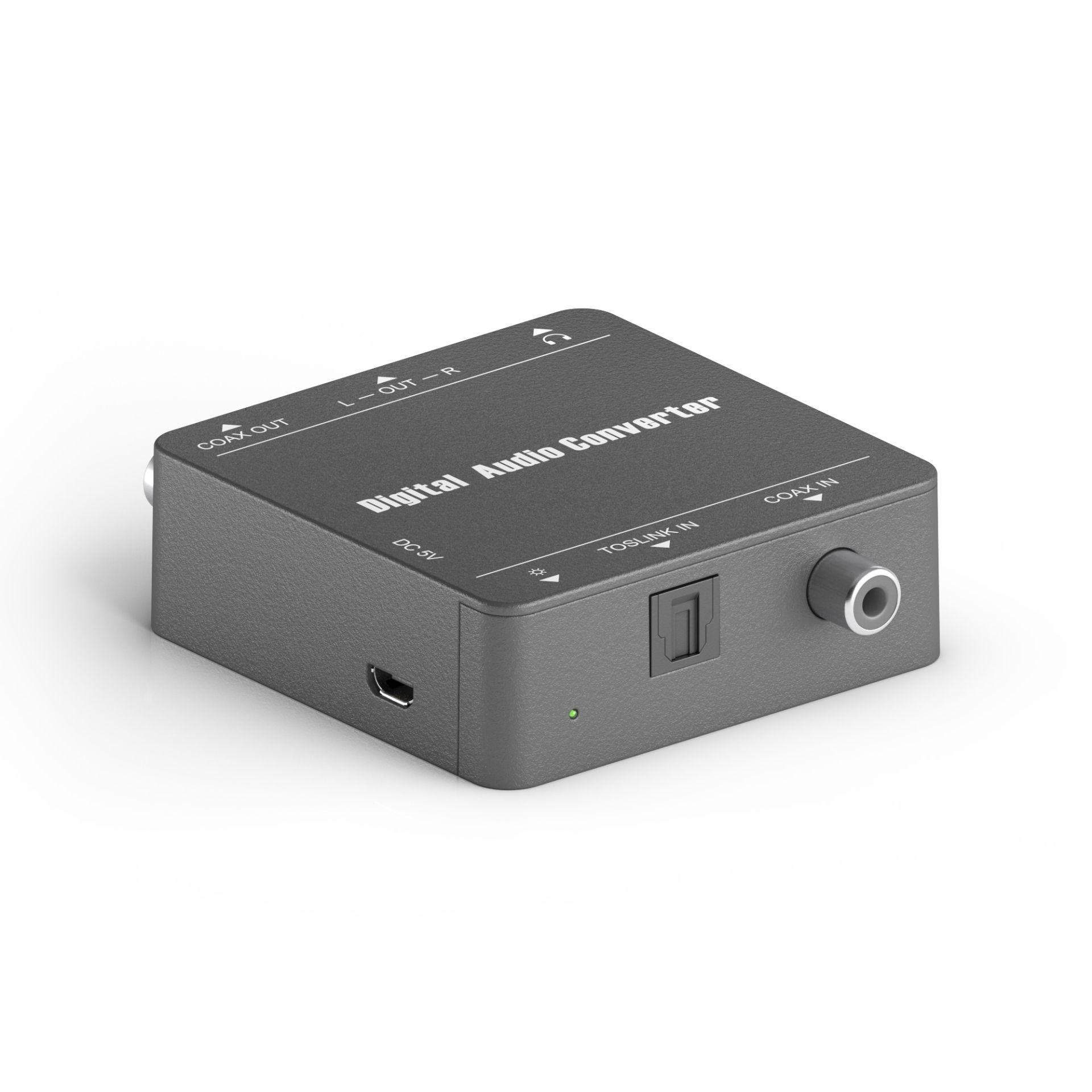 PURETOOLS PureLink PT-C-DAC - D zu A Audio Konverter. Koaxial oder Toslink zu Analog L/R und 3,5 mm Audio.