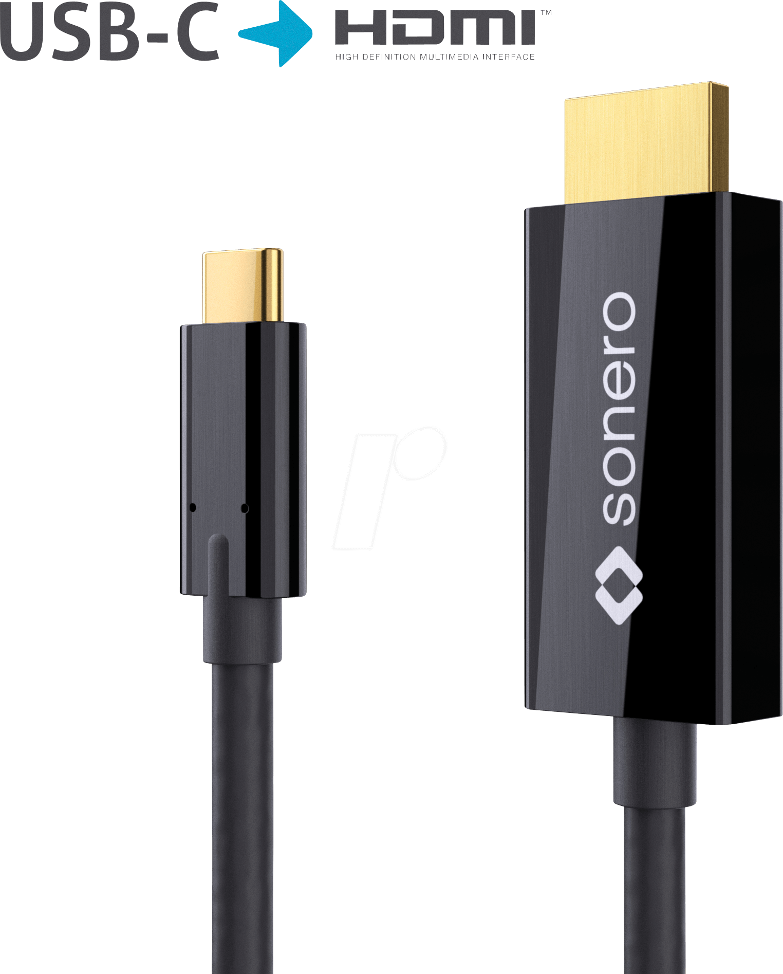 sonero X-UCC010-015 - USB-C auf HDMI Kabel - DP Mode - 4K60 - 1,50m - schwarz